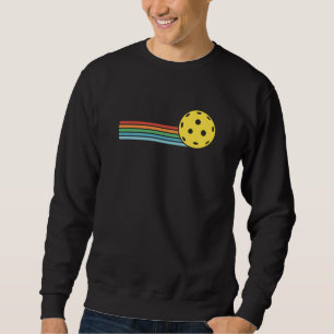 Pickleball Retro Sunset Sport Game Pickleball Ball Sweatshirt