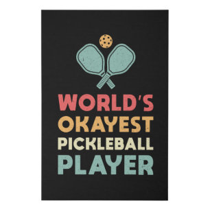 Pickleball Retro World's Okayest Pickleball Player Faux Canvas Print