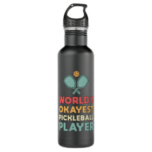 Pickleball Retro World's Okayest Pickleball Player Stainless Steel Water Bottle