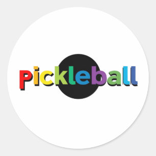 Pickleball round stickers