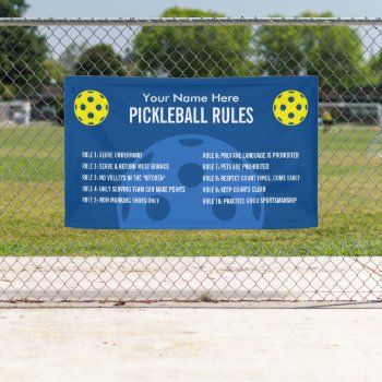 Pickleball Rules And Etiquette Banner For Courts by imagewear at Zazzle