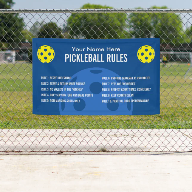 Pickleball rules and etiquette banner for courts | Zazzle