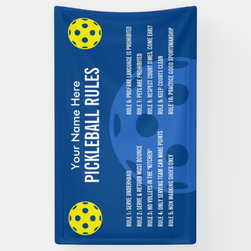 Pickleball rules and etiquette banner for courts Zazzle