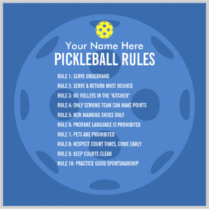 Pickleball rules and sport etiquette vinyl sticker
