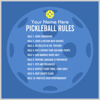 Pickleball rules and sport etiquette vinyl sticker
