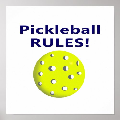 pickleball rules blue text version poster