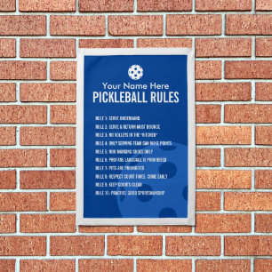 Pickleball rules pennant banner sign for courts