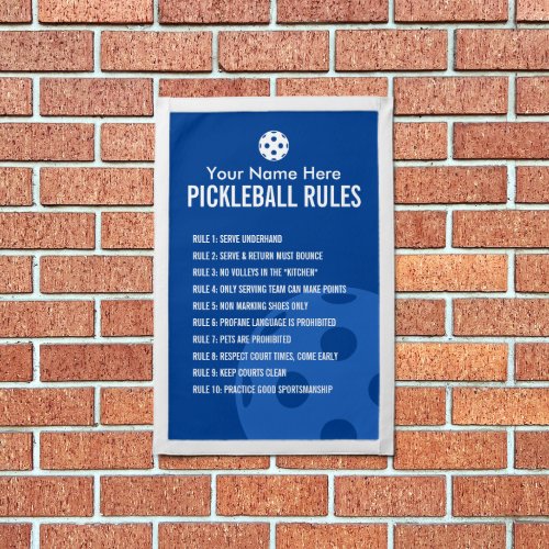 Pickleball rules pennant banner sign for courts
