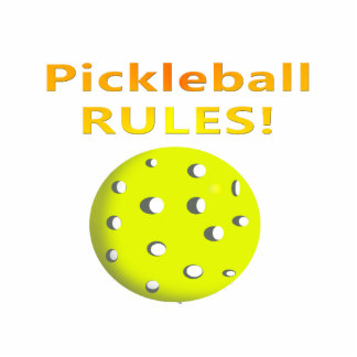 Pickleball Rules! With yellow ball yellow text Acrylic Cut Out