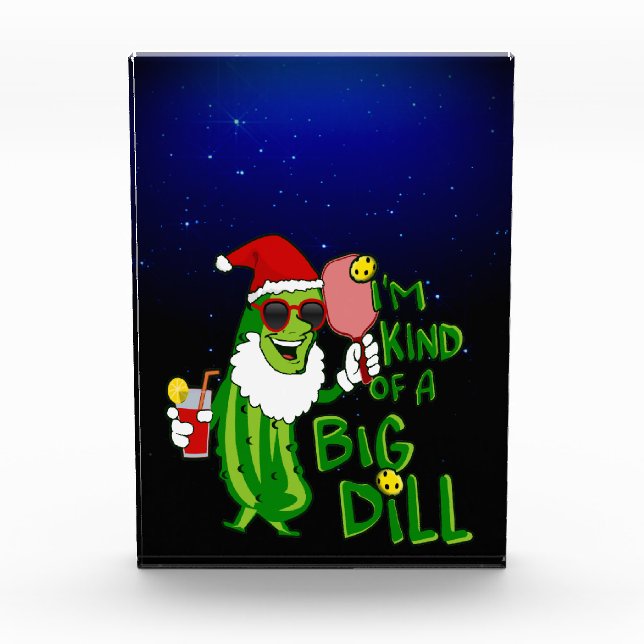 Pickleball Santa Big Dill Acrylic Award (Front)