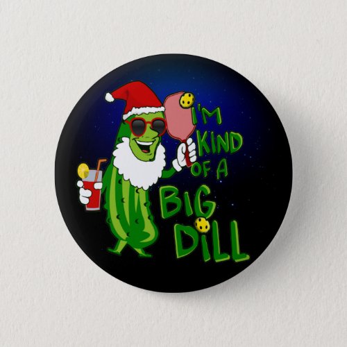 Pickleball Santa Big Dill Button