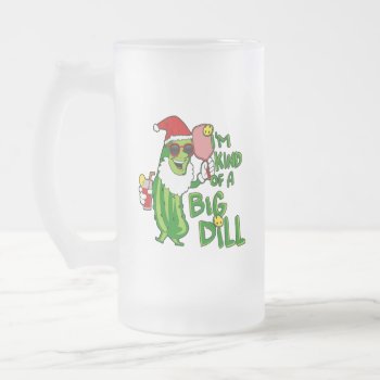 Pickleball Santa Big Dill Frosted Glass Beer Mug by PicklePower at Zazzle