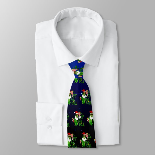 Pickleball Santa Big Dill Neck Tie (Tied)