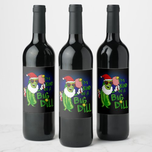 Pickleball Santa Big Dill Wine Label
