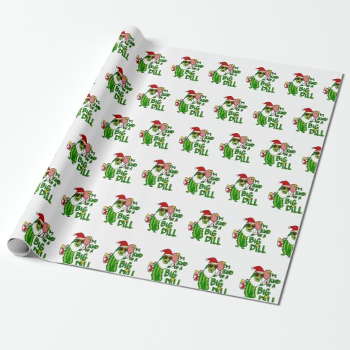 Pickleball Santa Big Dill Wrapping Paper