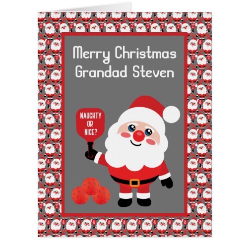 Pickleball Santa Christmas card