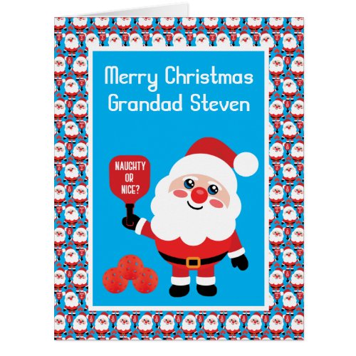 Pickleball Santa Christmas card