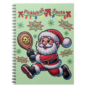 Pickleball Santa Claus Christmas Notebook