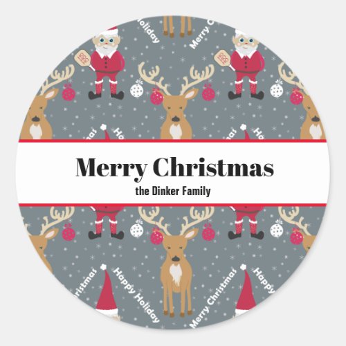  Pickleball Santa Merry Christmas    Classic Round Sticker