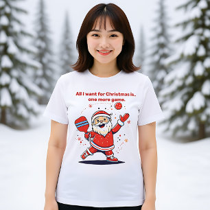 Pickleball🎅 Santa one more game Tri-Blend Shirt