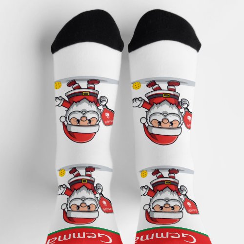 Pickleball Santa  Socks