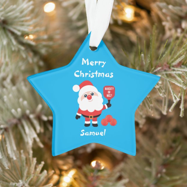 Pickleball🎅 Santa Star  Ornament (Tree)