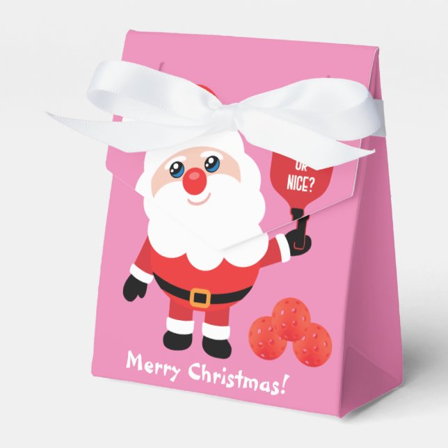 Pickleball🎅 Santa  tent Favor Box (Front Side)