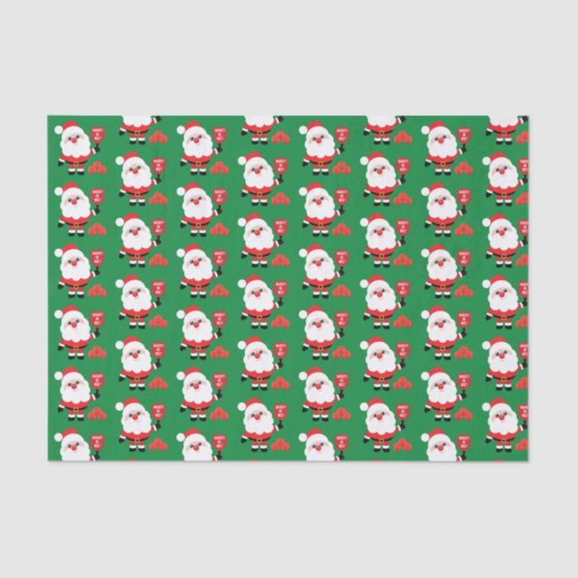 Pickleball🎅 Santa   Tissue Paper (Front)