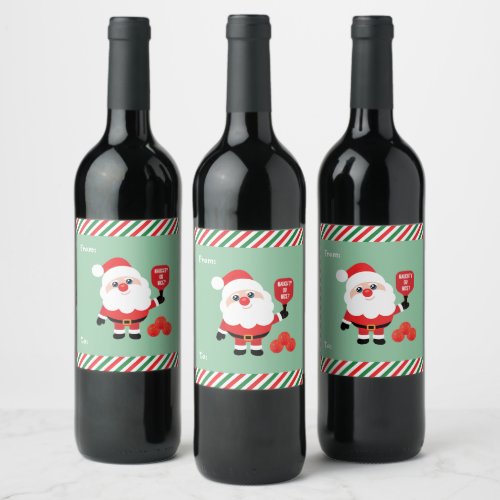 Pickleball Santa Wine Label