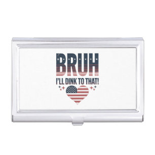 Pickleball Saying Bruh Pickleball Player Business Card Case