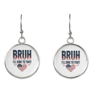 Pickleball Saying Bruh Pickleball Player Earrings