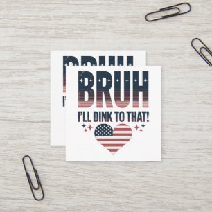 Pickleball Saying Bruh Pickleball Player Square Business Card