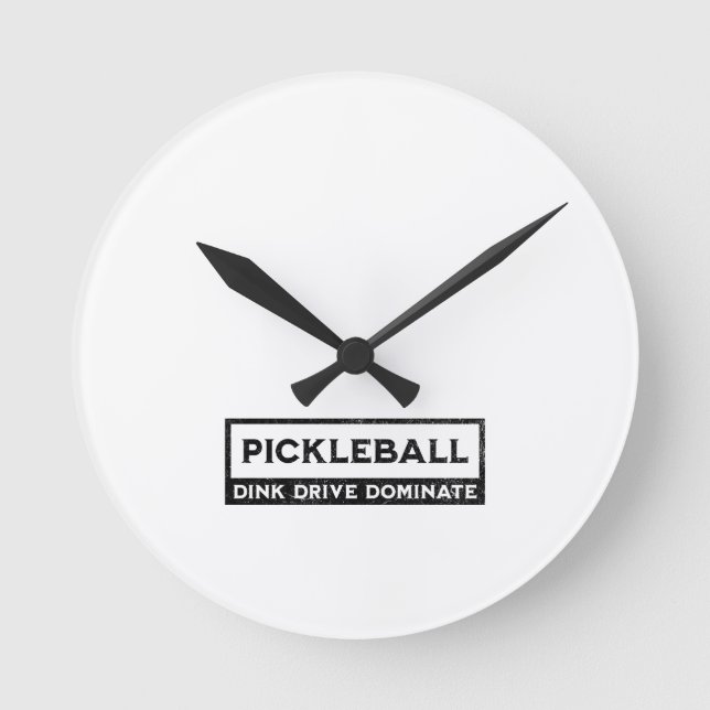 Pickleball Saying Vintage Round Clock (Front)