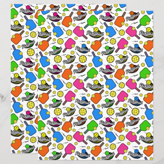 Pickleball Scrapbook Paper (Front/Back)