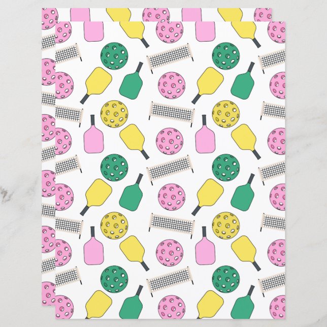 Pickleball Scrapbook Paper (Front/Back)