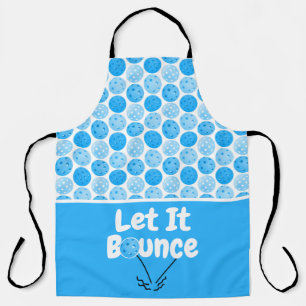 Pickleball Serve Let It Bounce Blue Personalized Apron