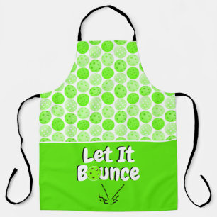 Pickleball Serve Let It Bounce Green Personalized Apron