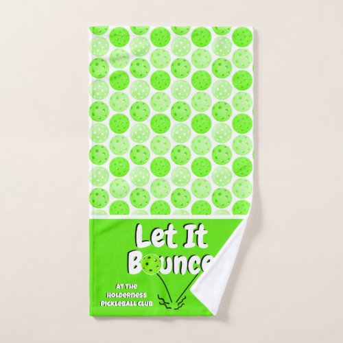 Pickleball Serve Let It Bounce Green Personalized Hand Towel