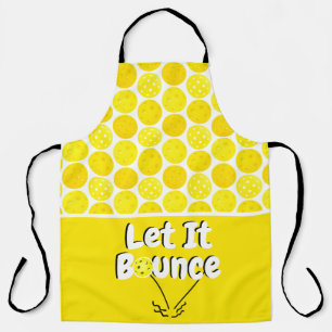 Pickleball Serve Let It Bounce Yellow Personalized Apron
