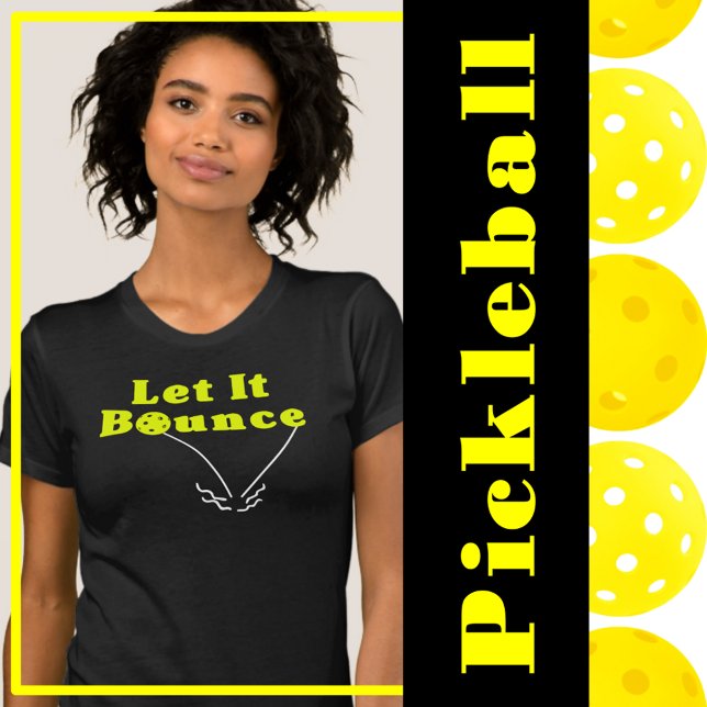 Pickleball Serve Rule - Let It Bounce, Yellow Ball T-Shirt (Pickleball serving rule - let it bounce - yellow pickleballs.)