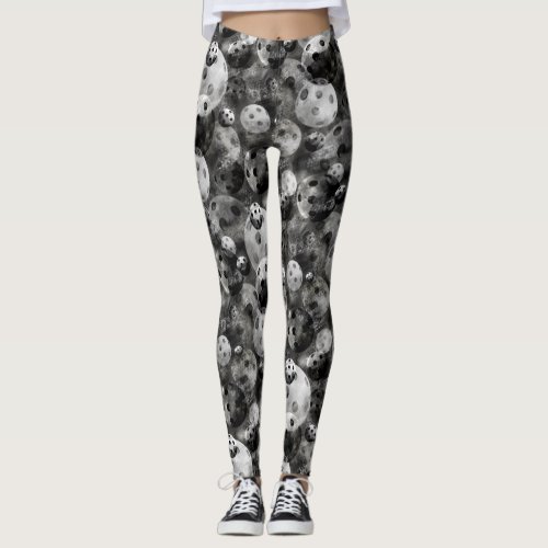 Pickleball Shades of Gray Pattern Leggings