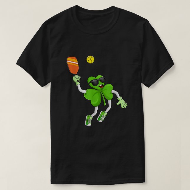 Pickleball Shamrock St Patricks Day Irish Gift Men T-Shirt (Design Front)