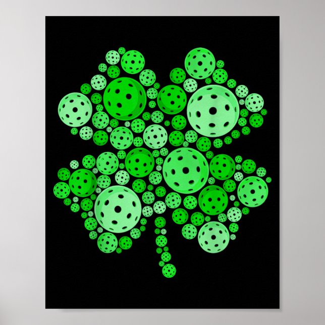 Pickleball Shamrock St Patricks Day Pickleball Poster (Front)