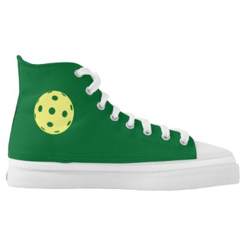 Pickleball Shoes: Be The Ball (green) High-top Sneakers by Pickleball_Gift at Zazzle