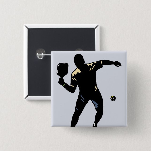 PICKLEBALL SILHOUETTE ATTACK BUTTON (Front & Back)