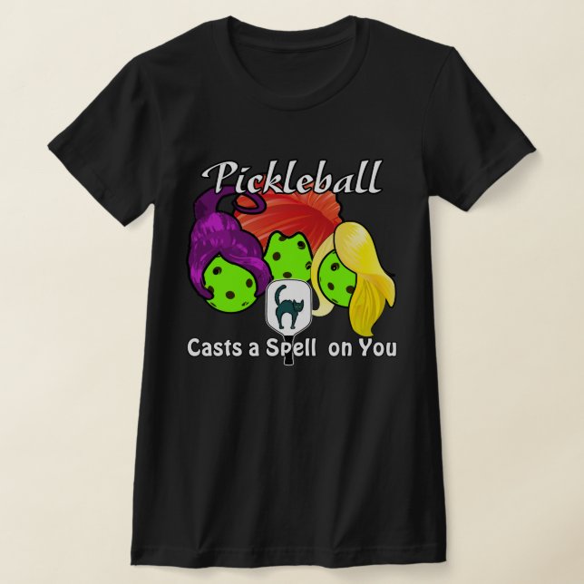 Pickleball Sister Witches Halloween T-Shirt (Laydown)