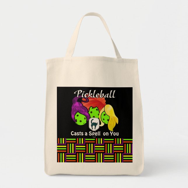 Pickleball Sister Witches Halloween Tote Bag (Front)
