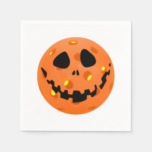 Pickleball Skeleton Jack-o'-Lantern Halloween Napkins