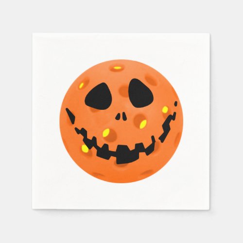 Pickleball Skeleton Jack_o_Lantern Halloween Napkins