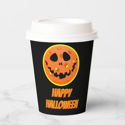 Pickleball Skeleton Jack_o_Lantern Halloween Paper Cups